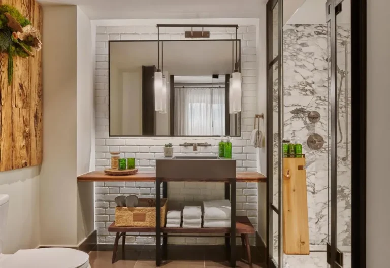 Stylish bathroom at 1 Hotel Central Park