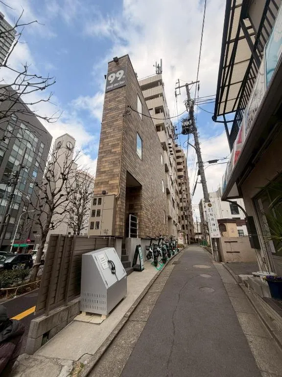 Exterior view of 99Base Yotsuya hotel in Tokyo