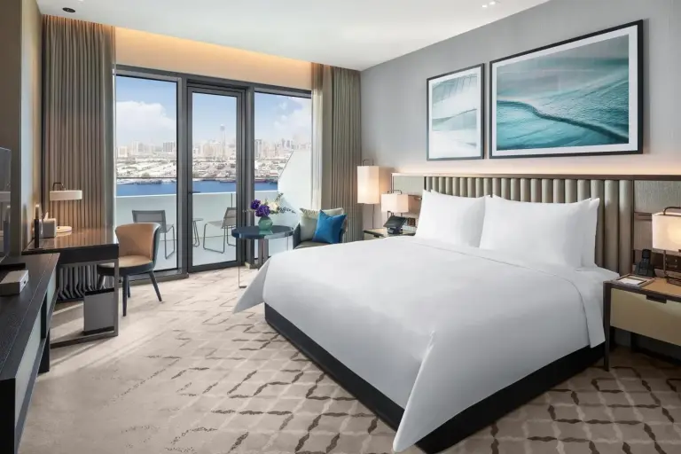Comfortable room at Address Creek Harbour, Dubai.