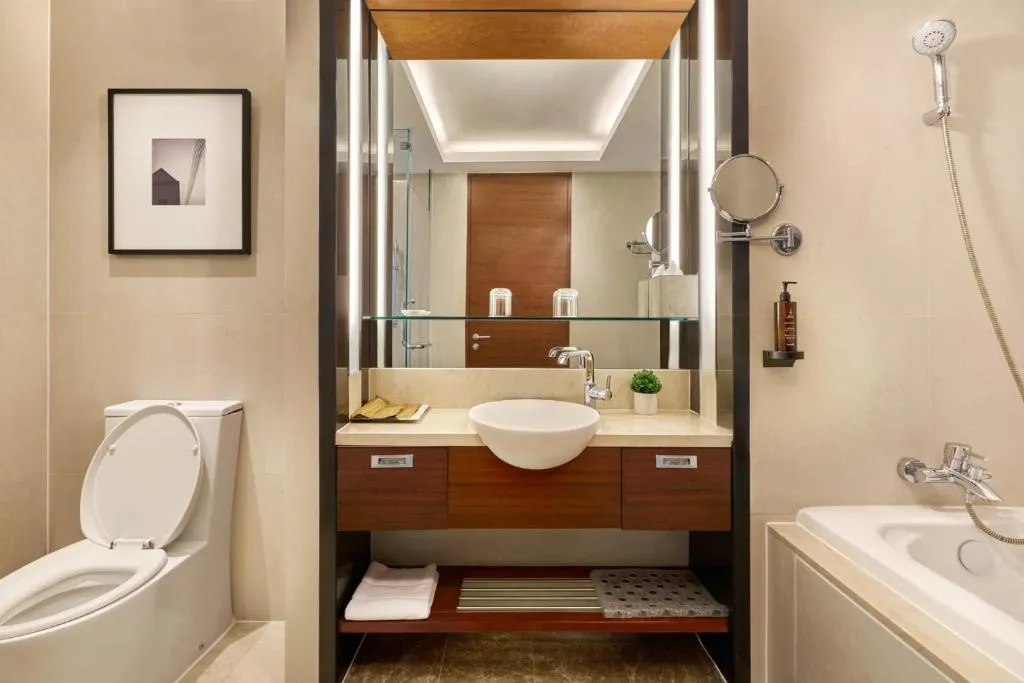 Modern bathroom at AETAS Lumpini in Bangkok