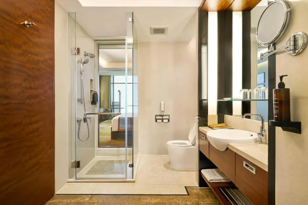 Shower room at AETAS Lumpini in Bangkok