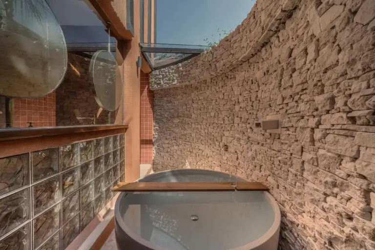 Unique bathroom design at Ajowa Resort & Spa Seminyak.