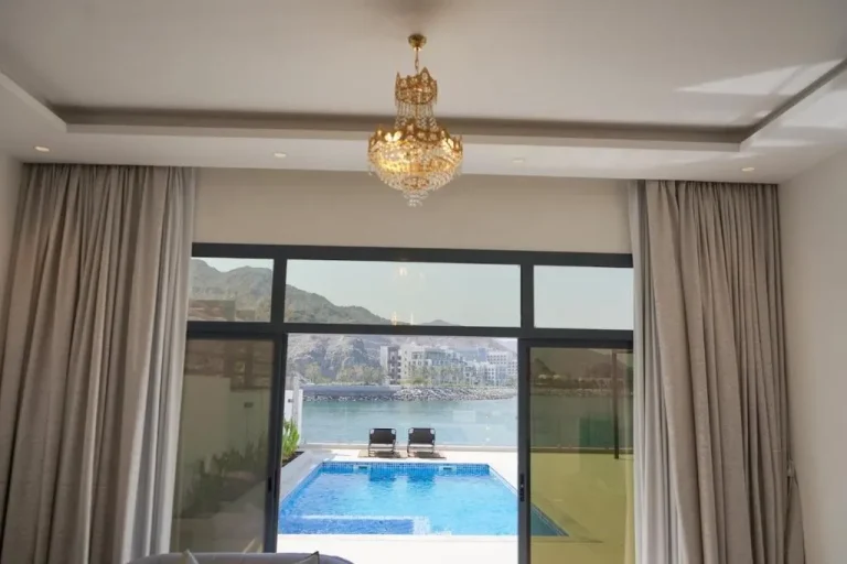 Chandelier view from Al Dana H2O Luxury Villa in Fujairah