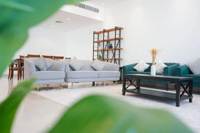 Stylish living room at Al Dana H2O Luxury Villa