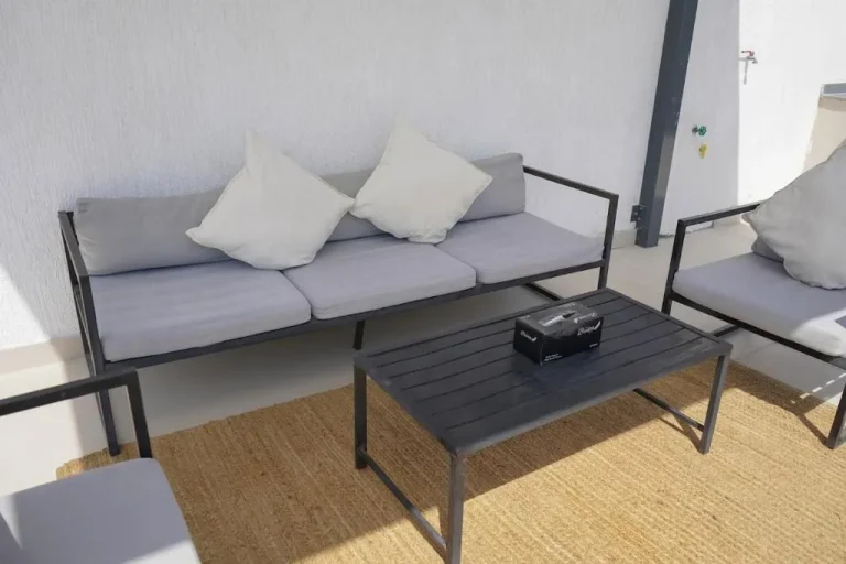 Outdoor lounge area at Al Dana H2O Luxury Villa