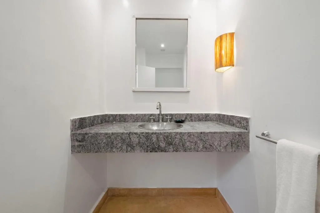 Elegant bathroom vanity at Al Maaden Villa Hotel & Spa, Marrakech
