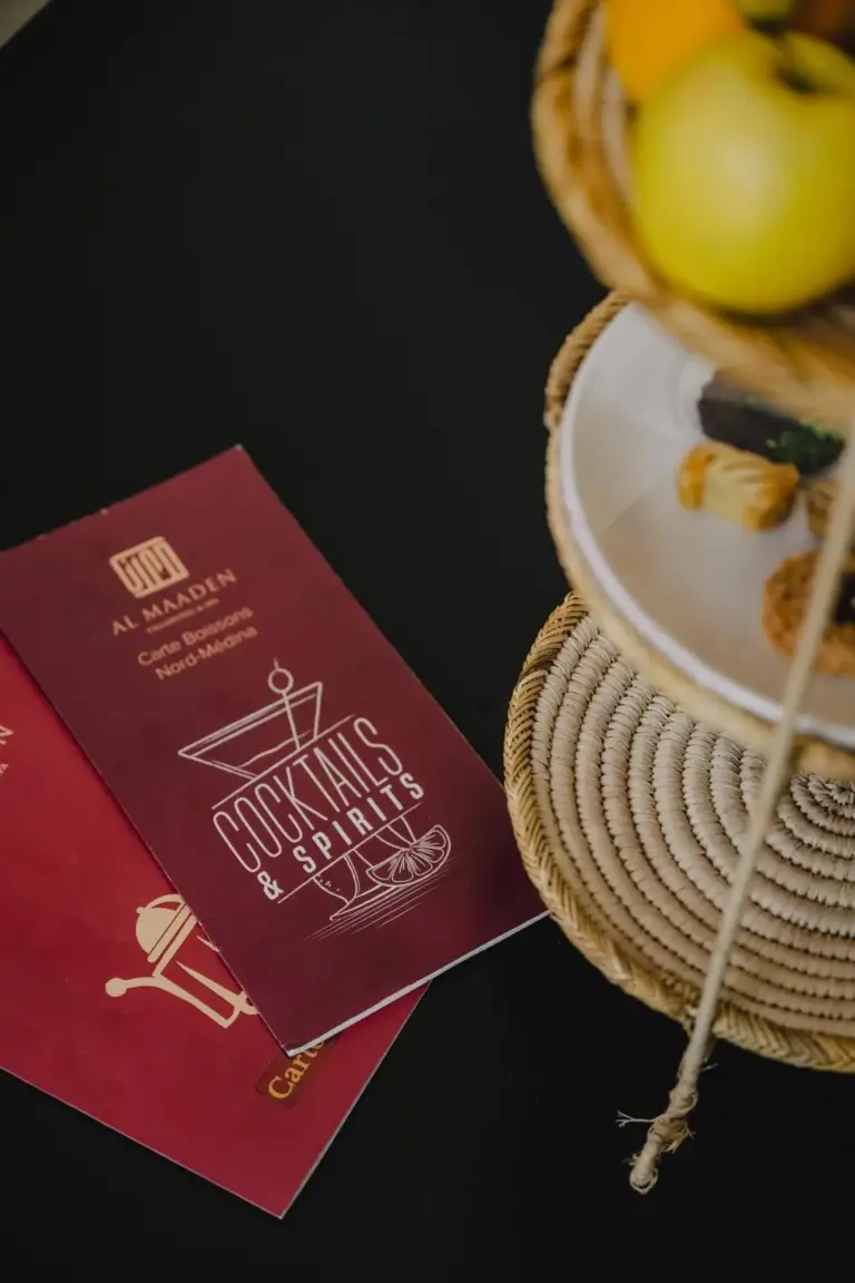 Menu des cocktails à Al Maaden Villa Hotel & Spa, Marrakech