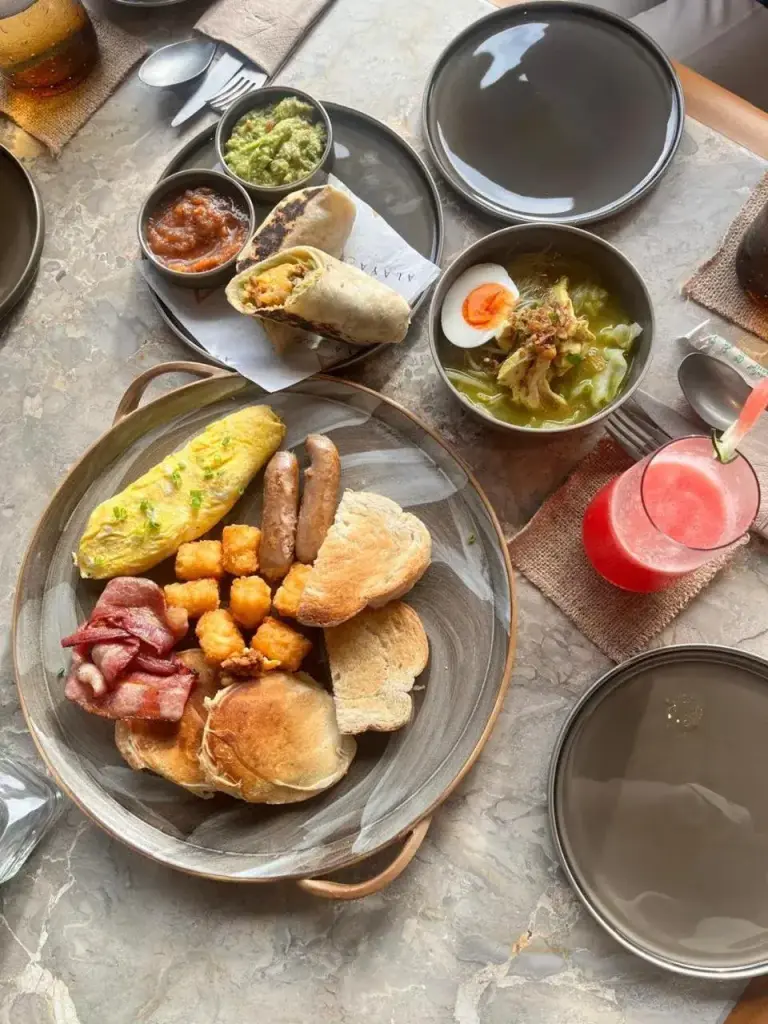 Alaya Suites Ubud gourmet breakfast spread on the table
