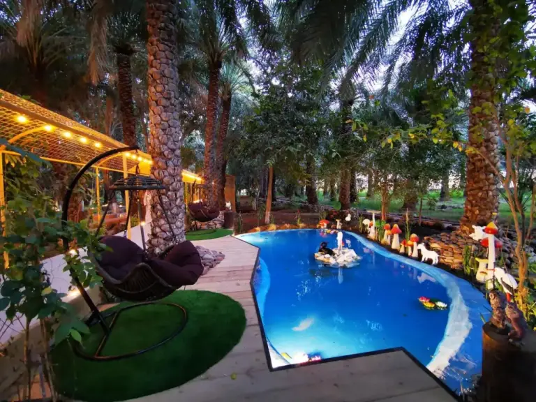Relaxing seating area by the pool at ALBERI LODGE