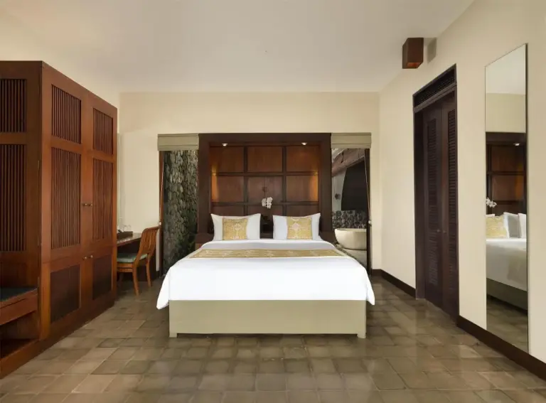 Cozy bedroom setup at Alila Ubud with stylish furnishings