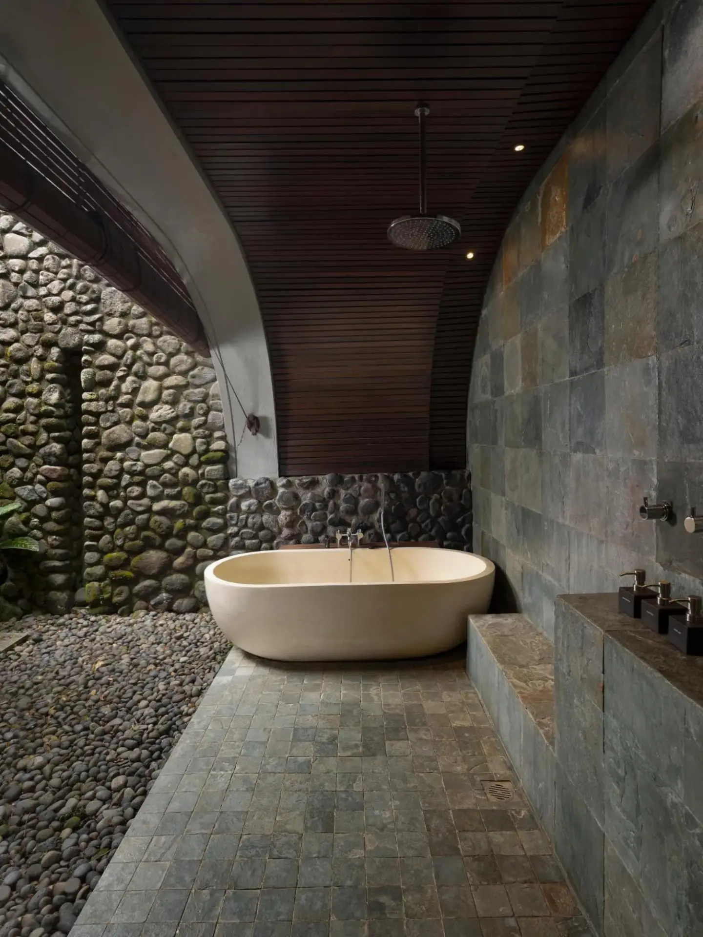 Spa-like bathroom at Alila Ubud with unique design