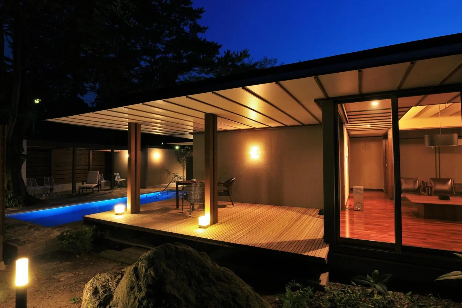 Vista exterior de una suite de huéspedes en AMANE resort GAHAMA en Beppu