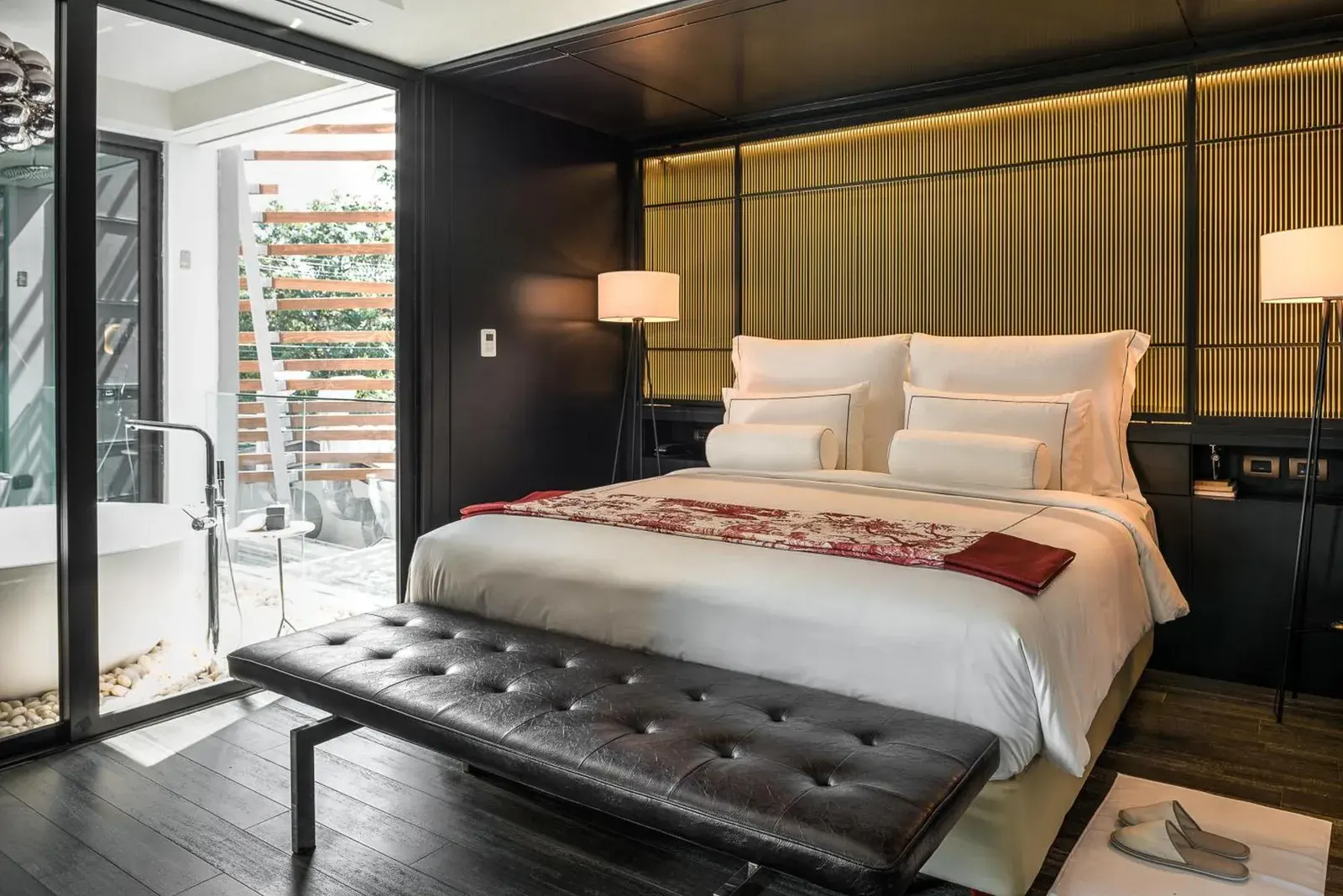 Comfortable bedroom with outdoor access at AMANOR Hotel Chiang Mai