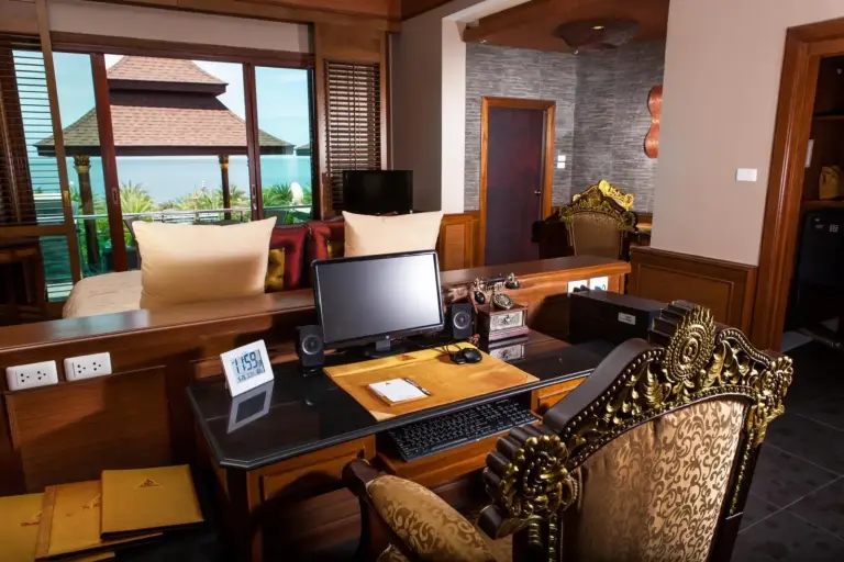 Stylish study area in Ammatara Pura Pool Villa in Koh Samui