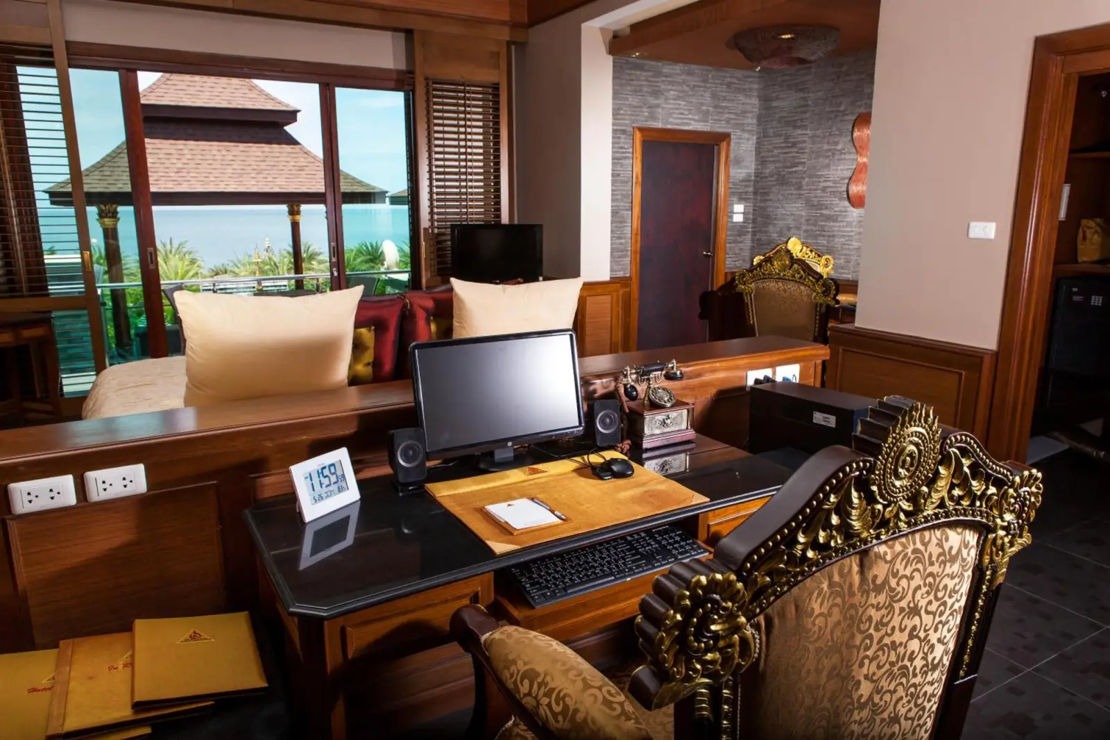Stylish study area in Ammatara Pura Pool Villa in Koh Samui