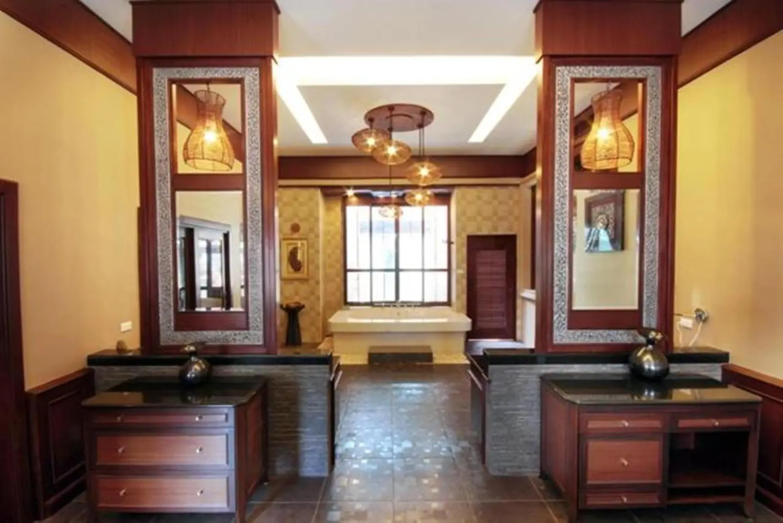 Stylish bathroom at Ammatara Pura Pool Villa in Koh Samui