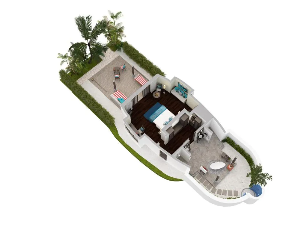 Plan de la villa à l'Anantara Dhigu Maldives Resort