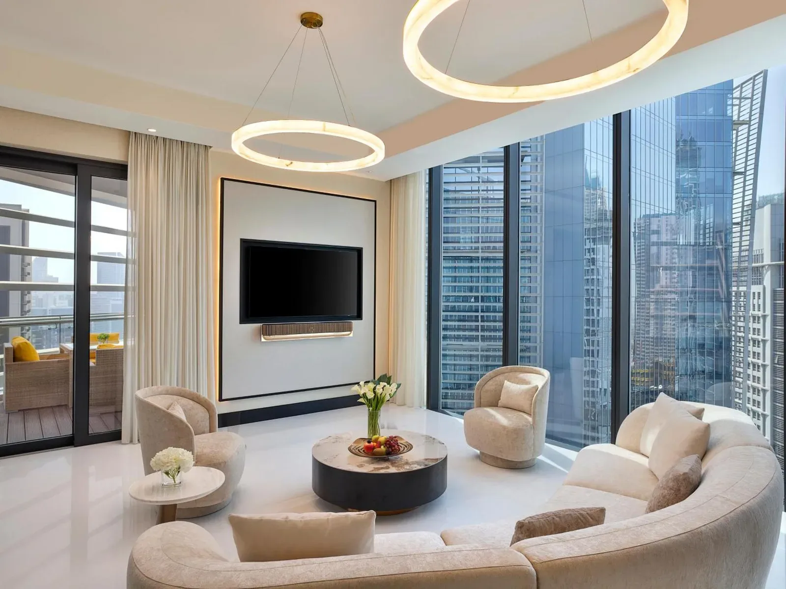 Chic lounge area at Anantara Downtown Dubai
