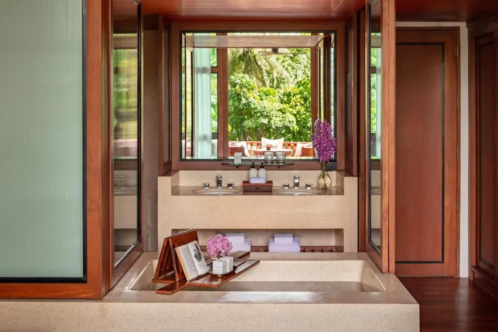 Luxurious bathroom at Anantara Hua Hin Resort with elegant features