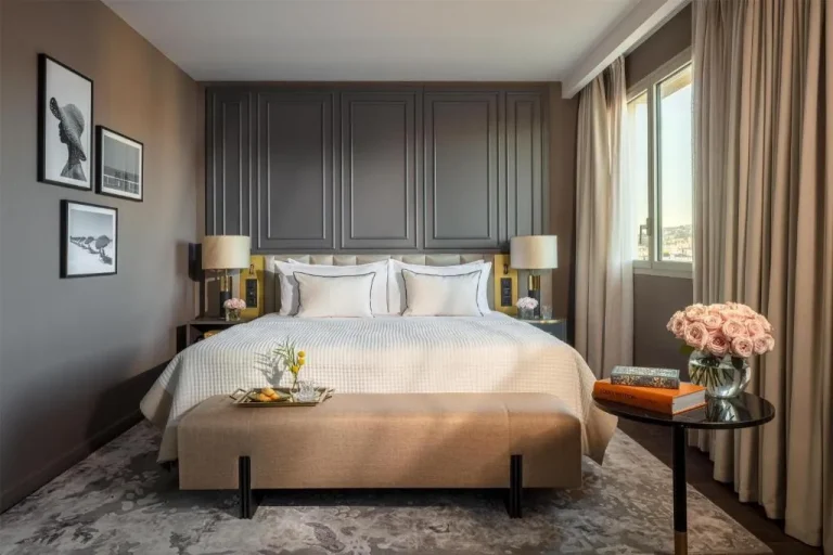Anantara Plaza Nice Hotel guest room with artistic decor