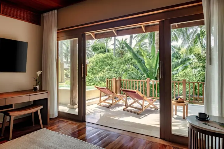 Cozy living area in Anantara Rasananda Koh Phangan Villas