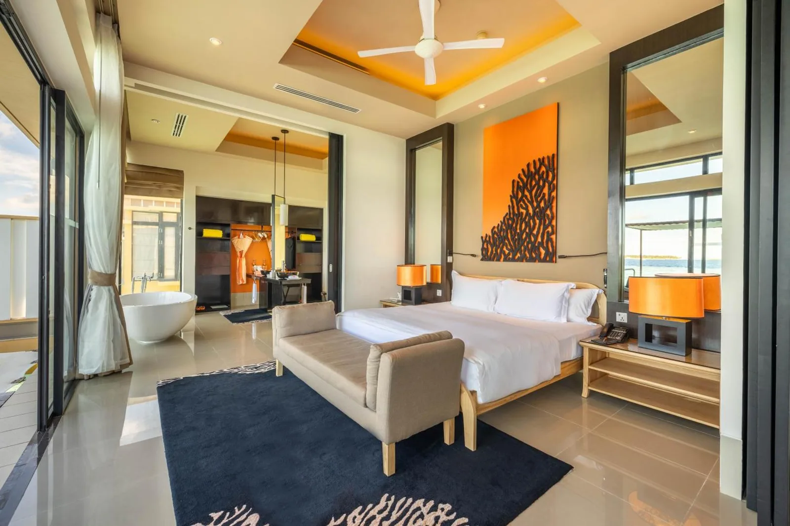 Elegant bedroom at Angsana Velavaru