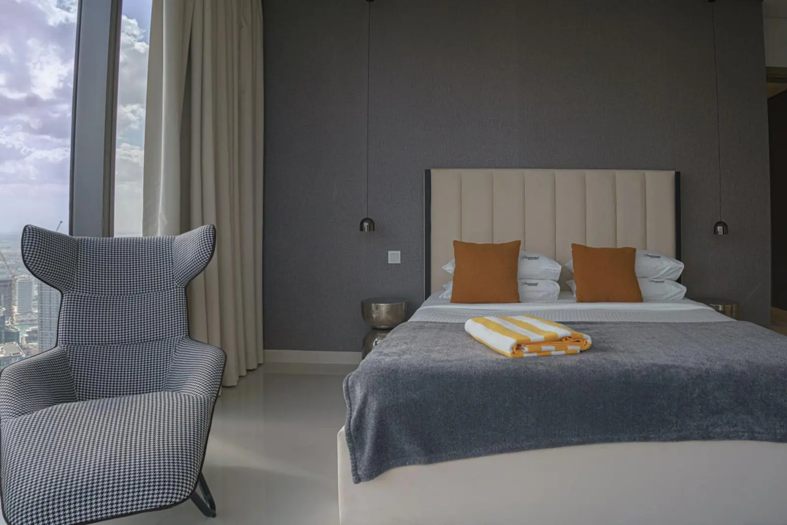 Espace de détente élégant dans un appartement à Dubaï