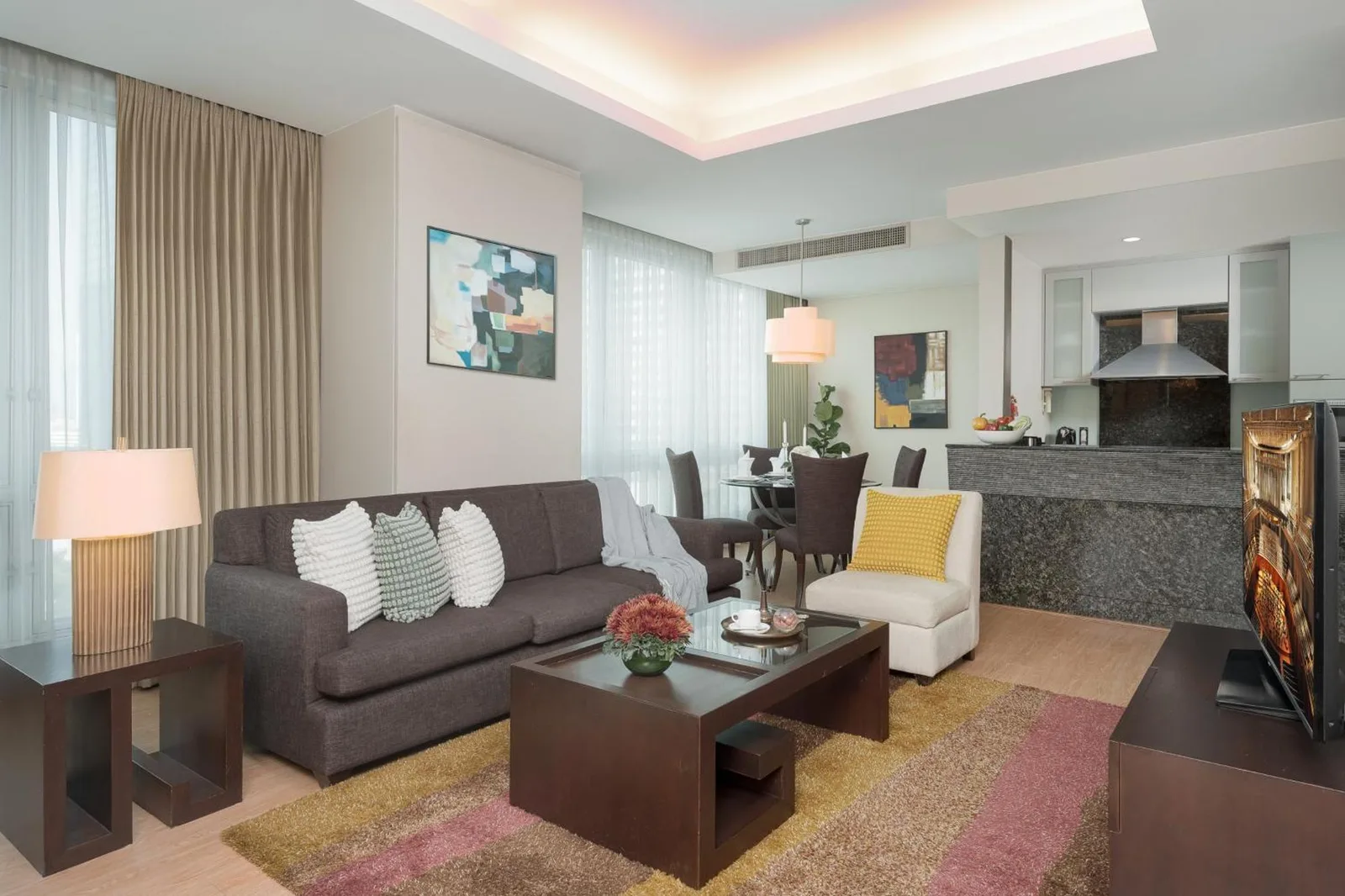 Sala de estar cómoda de Ascott Sathorn Bangkok
