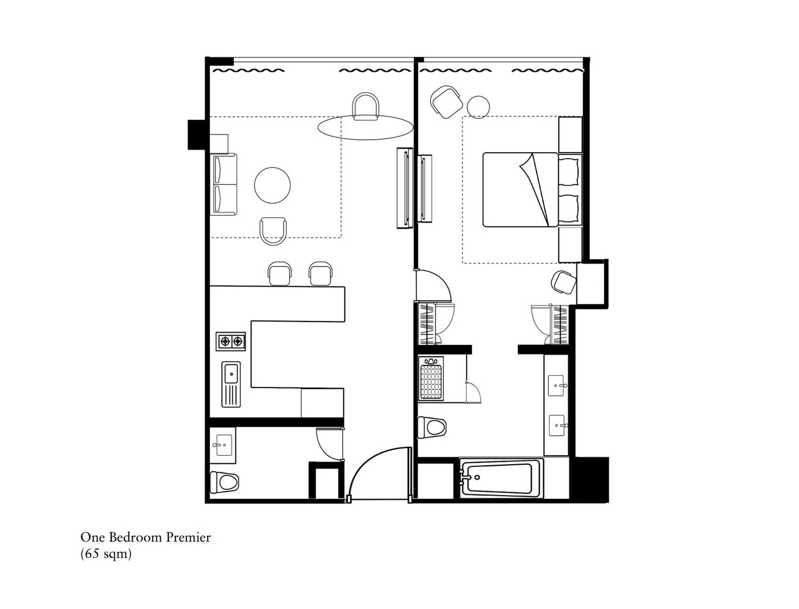 Plano de un dormitorio de Ascott Sudirman Jakarta