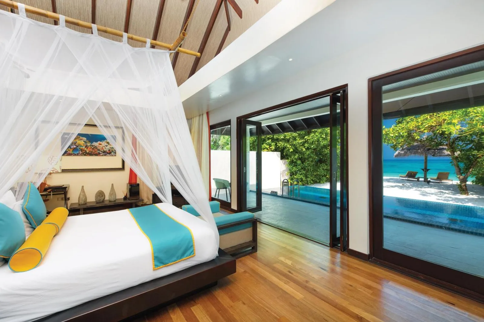 Innenansicht einer Villa im Atmosphere Kanifushi