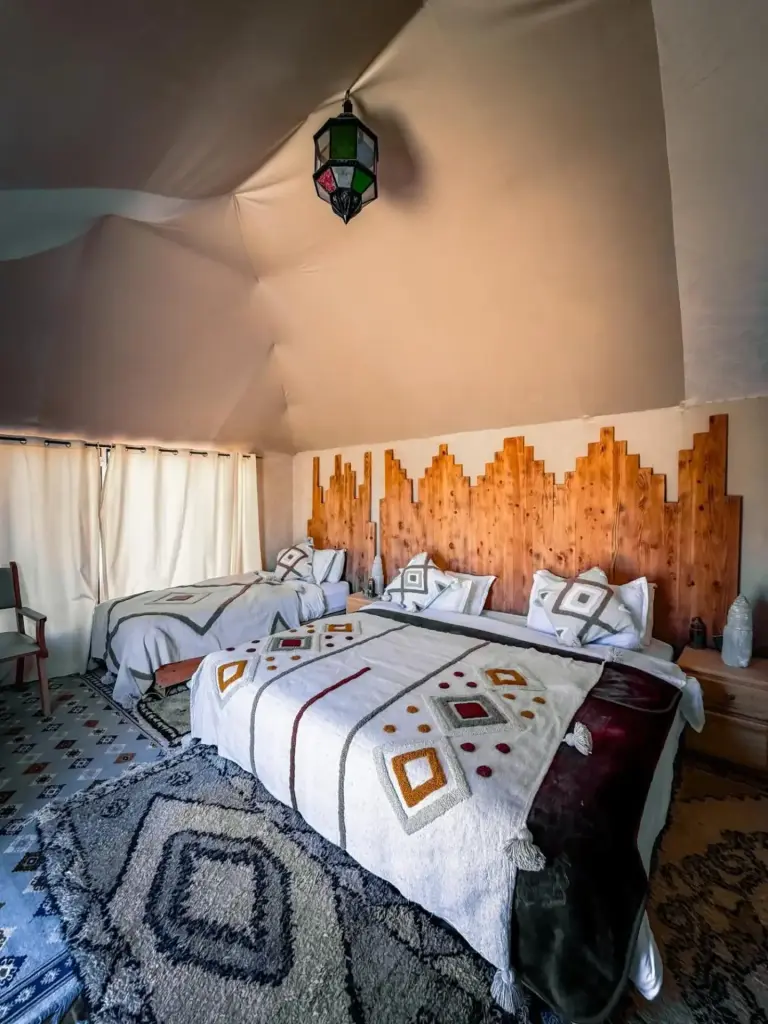 Spacious tent room at Authentic Luxury Camp, Merzouga