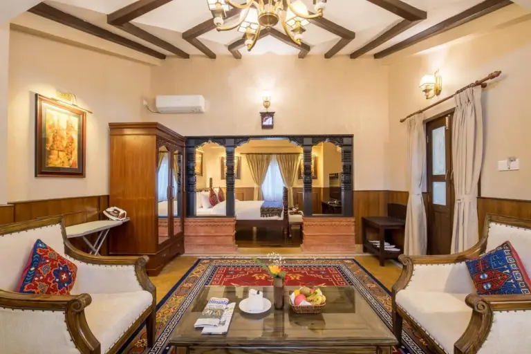 Comfortable sitting area in Baber Mahal Vilas suite