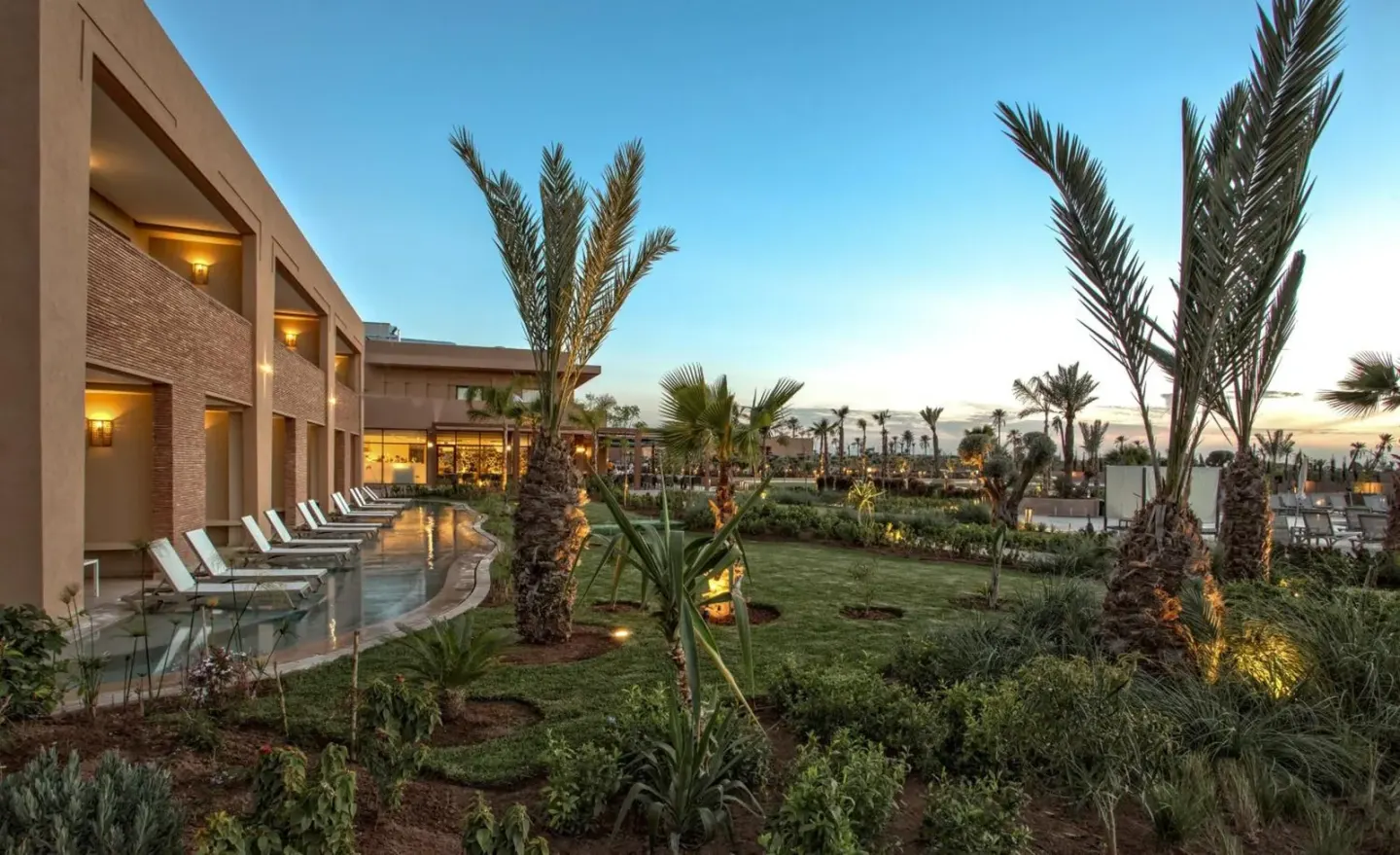 Be Live Collection Marrakech Adults Only All inclusive jardin au coucher du soleil