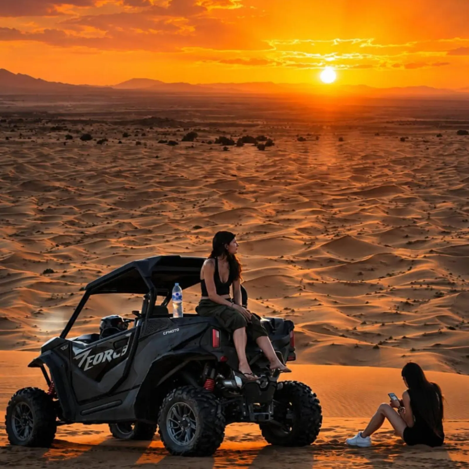 Experiencia de conducción todoterreno al atardecer cerca de los campamentos tradicionales Best-Merzouga en Merzouga