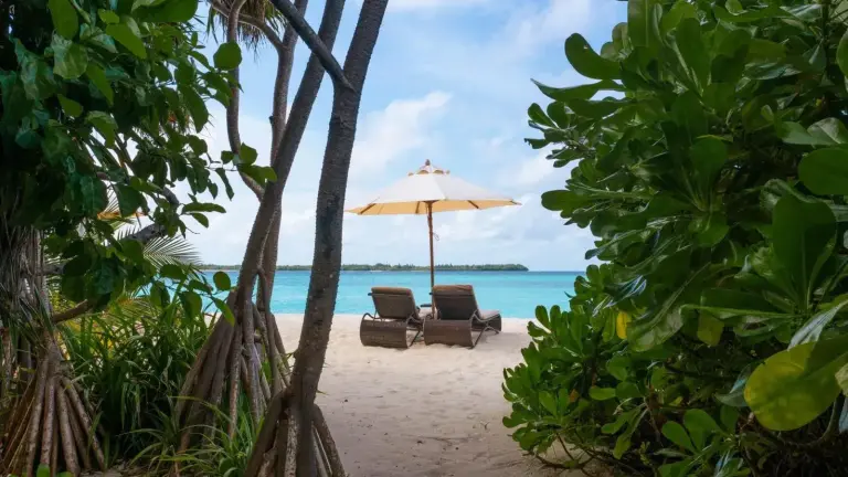 Private beach area at Brennia Kottefaru Maldives