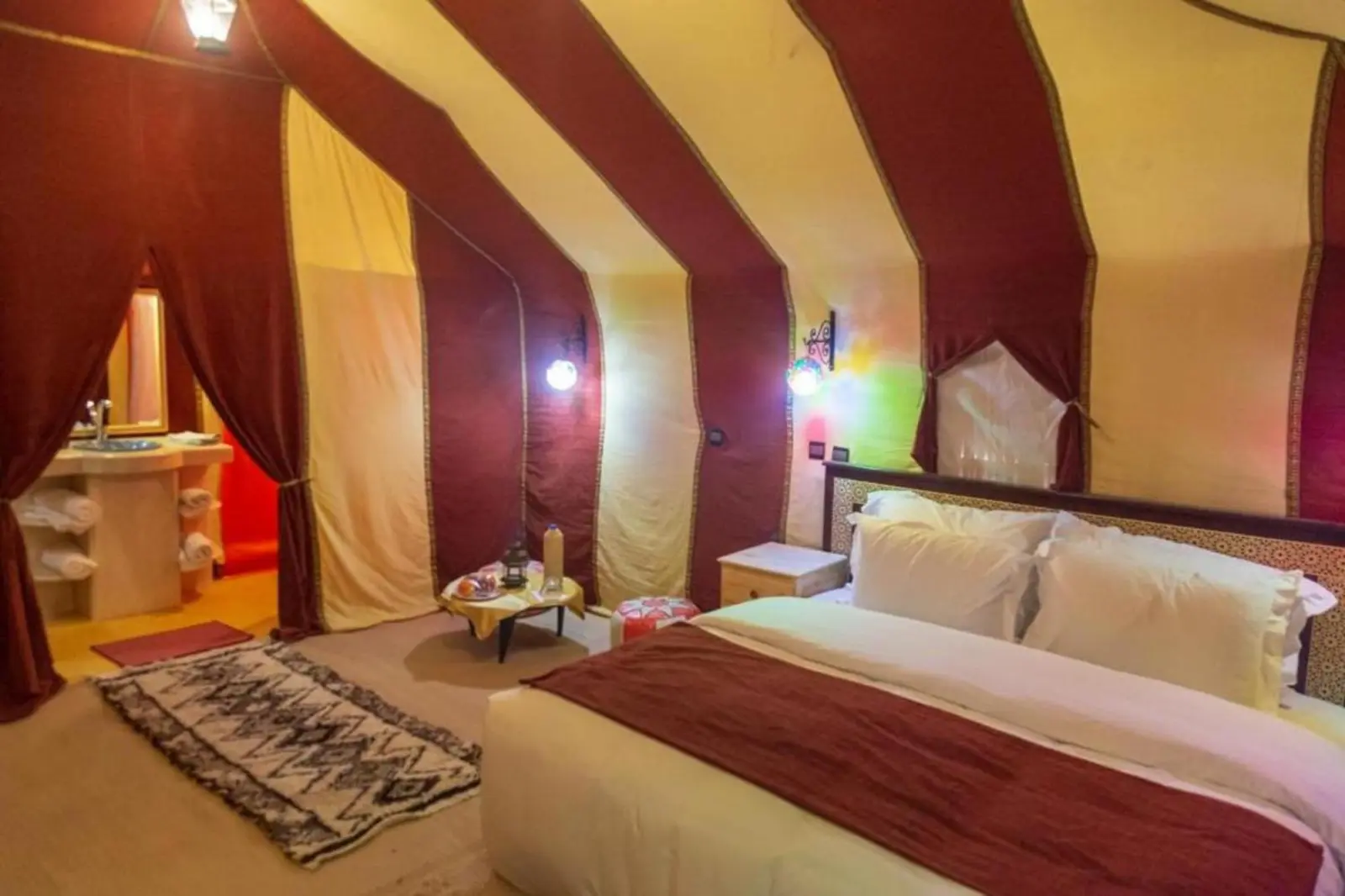 Luxury tent with setup at Camel Trekking Camp, Merzouga