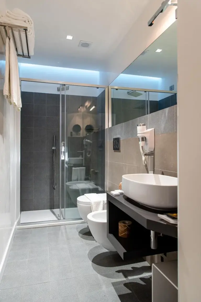 Elegant shower room at Caportigia Boutique Hotel