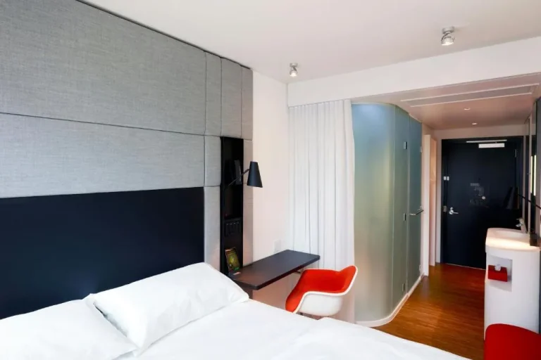Bedroom view in a room at citizenM Los Angeles Downtown