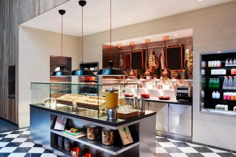 Breakfast area at citizenM Los Angeles Downtown