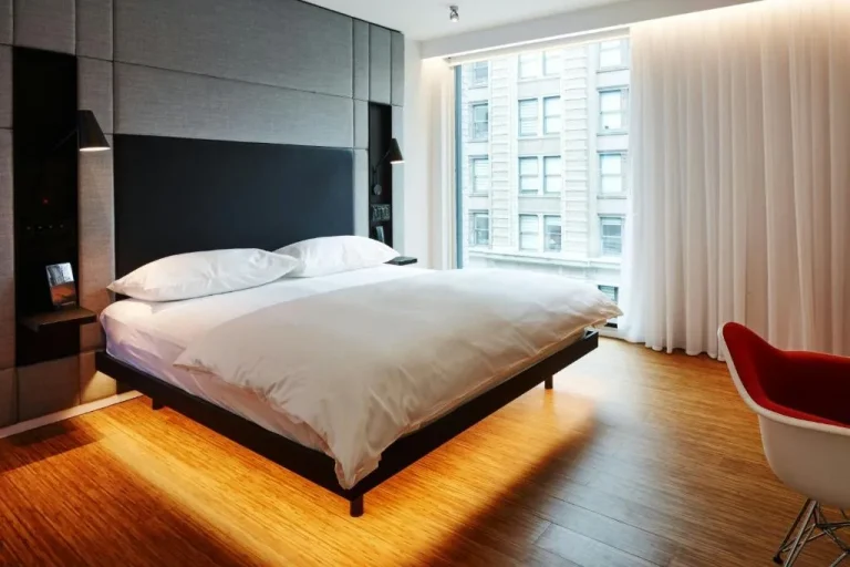 Cozy guest room at citizenM Los Angeles Downtown