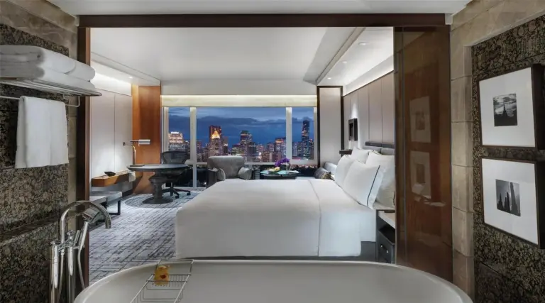 Night view from suite room at Conrad Bangkok