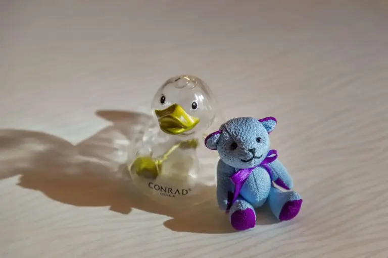 Whimsical teddy bear and duck at Conrad Osaka