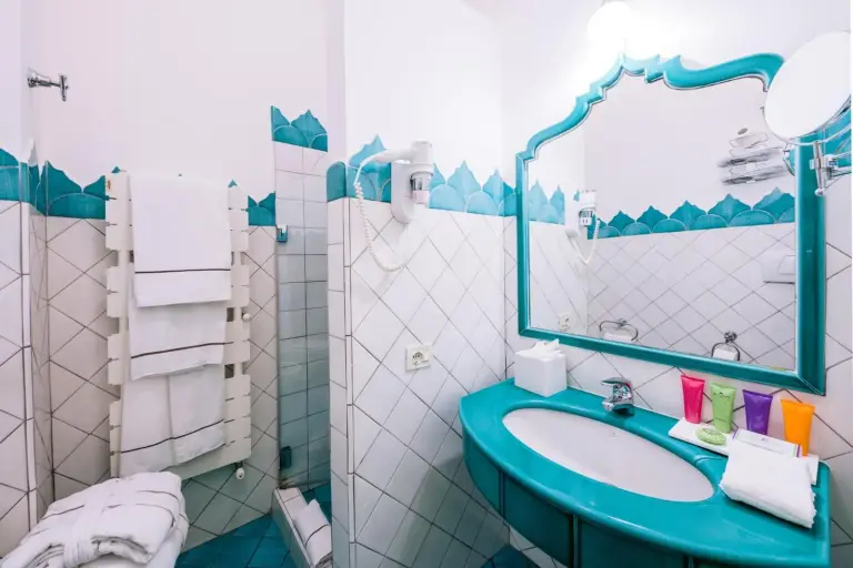 Charming bathroom at Covo Dei Saraceni in Positano