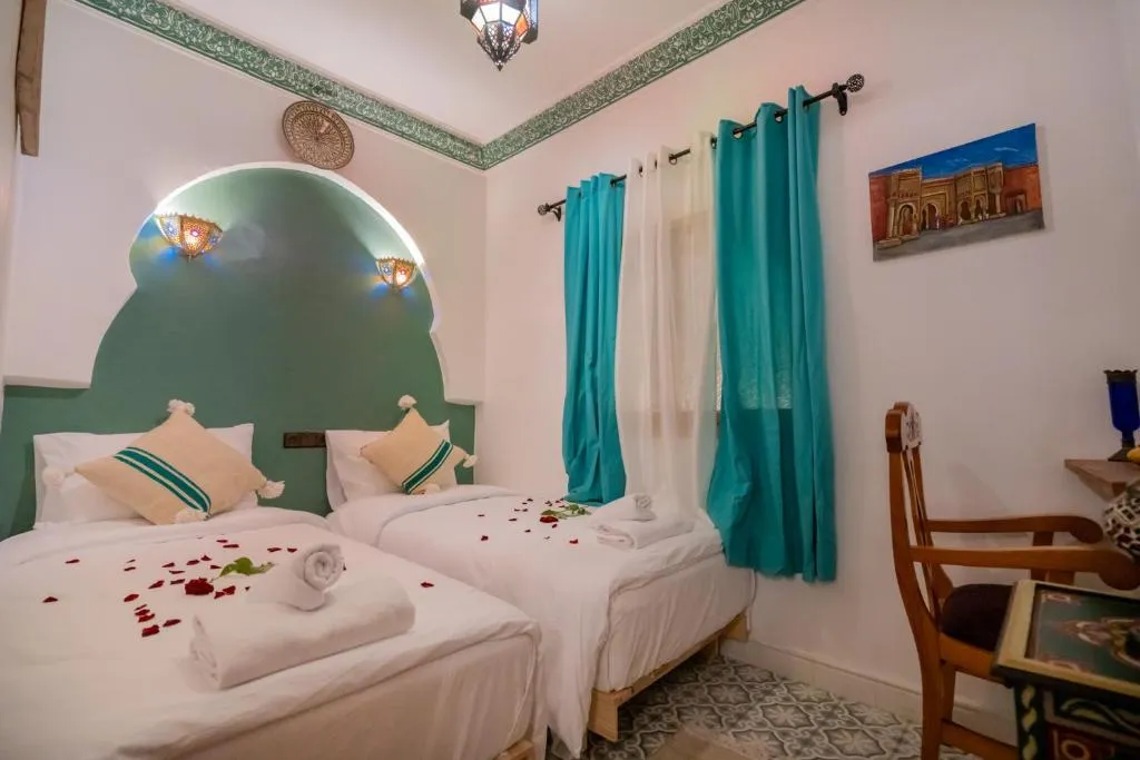 Twin room at Dar baba Aziz La perle de la Médina in Tangier