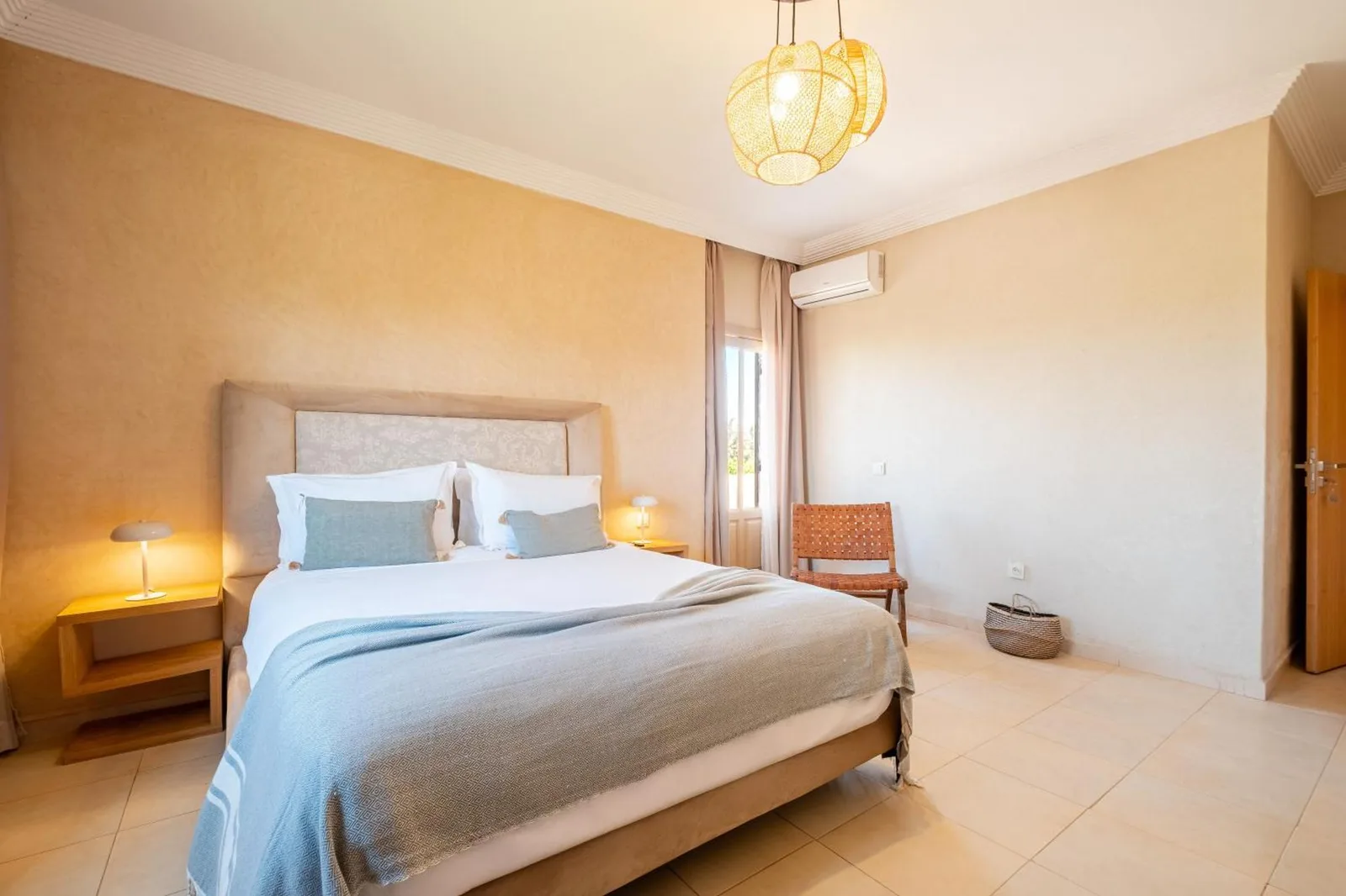 Comfortable bedroom setup at Dar Lazrek Villa & Guest House in Marrakech