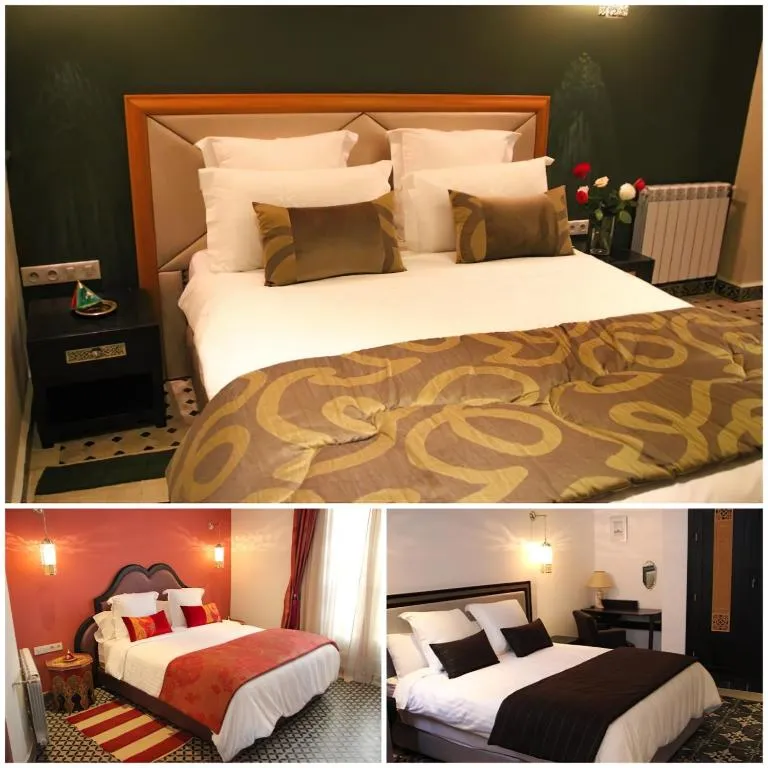 Elegant bedrooms at Dar Souran, Tangier
