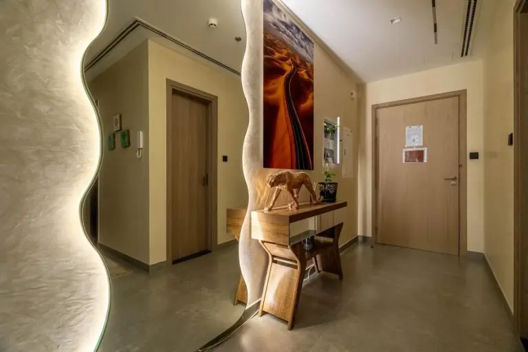 Stylish corridor entrance at Stella Maris Retreat, Dubai