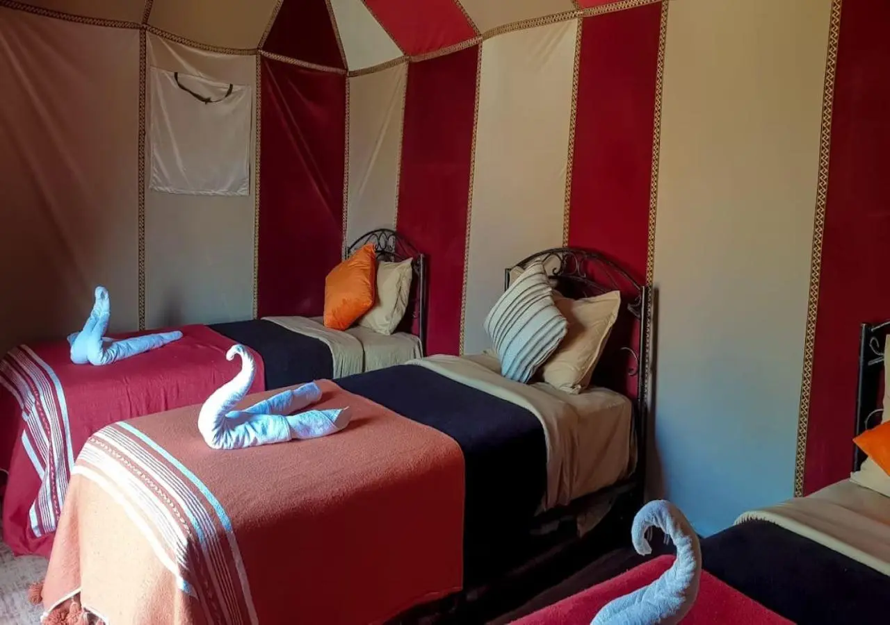 Guest room interior at Desert Life Camp in Merzouga
