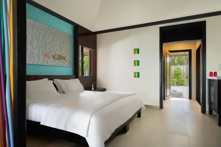 Interior de una habitación de huéspedes en el hotel Dhawa Ihuru