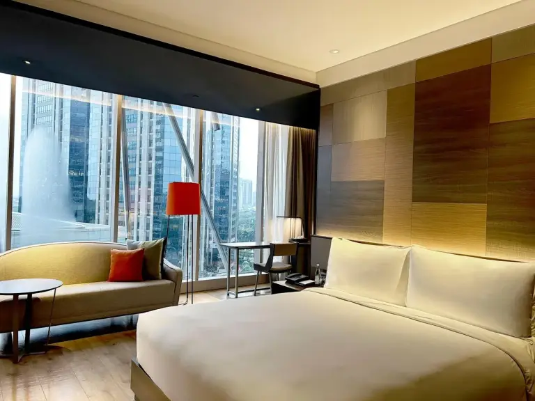 Elegant room at Discovery SCBD Jakarta with city outlook